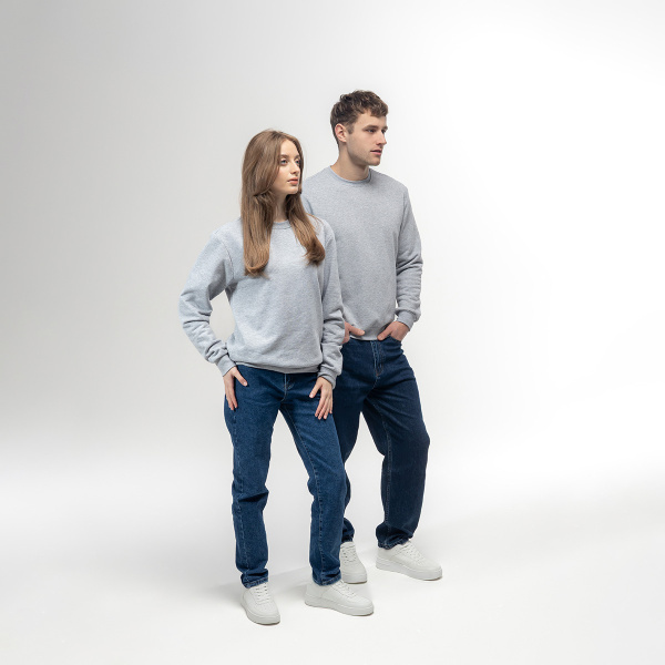 Толстовка REDFORT 355 петля-диагональ (серый меланж)