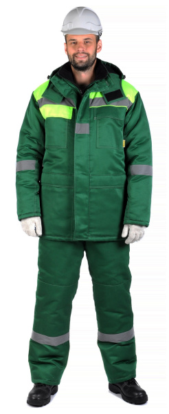 Куртка RONTA KR241 зимняя (т.зеленый/лаймовый)