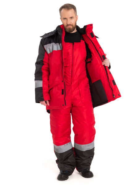 Костюм ГРАДУС зимний с ПК (красный/черный/св.серый)