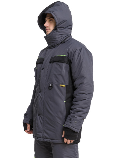 Куртка RONTA KR930 MEMBRANE зимняя (т.серый/черный/лайм)