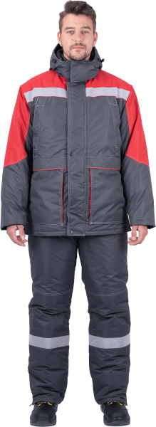 Костюм ЕНИСЕЙ зимний с ПК (серый/красный)