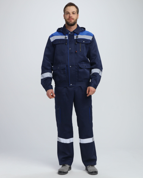 Костюм НЕЙЧ-2 СОП с капюшоном с ПК (т.синий/васильковый)