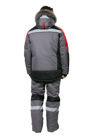 Костюм ПАМИР-НОРД зимний с ПК (серый/черный/красный)