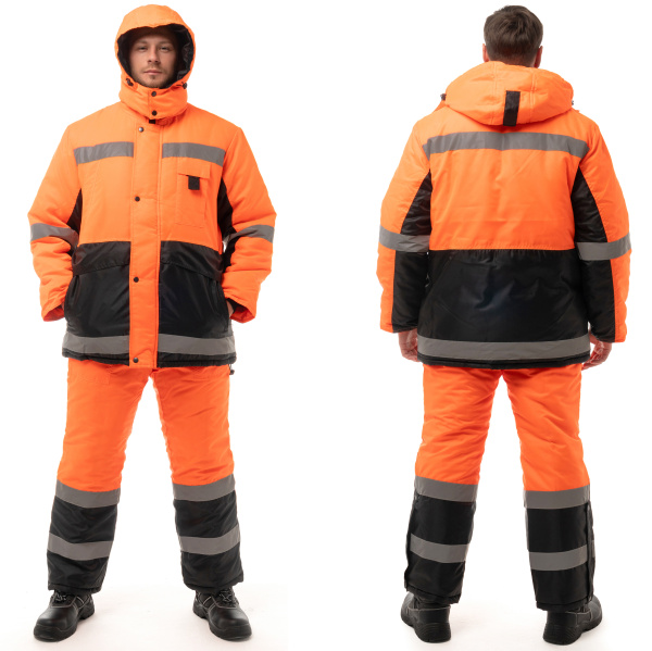 Костюм МЕТЕО зимний с ПК (оранжевый/черный)