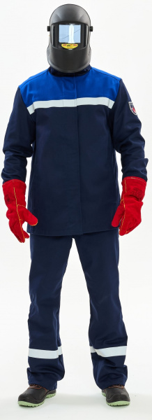 Костюм сварщика ВЕЛДСВАР-СОП 2 кл.защиты с БР (т.синий/васильковый)