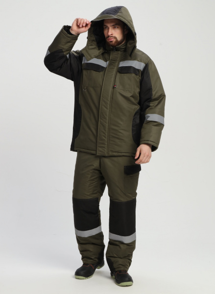 Костюм ВЕКТРОН-2 СОП зимний с ПК (хаки/черный)