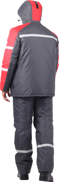 Костюм РОУД зимний с ПК (т.серый/красный)
