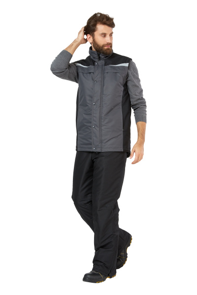 Жилет ДЭЛФ зимний (серый/черный)