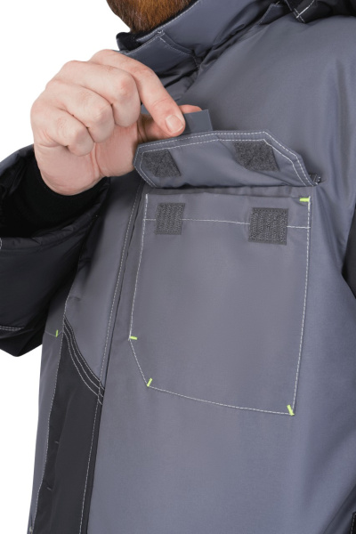 Куртка ЭДВАНС ИМПОРТ зимняя (серый/т.серый/лимонный)