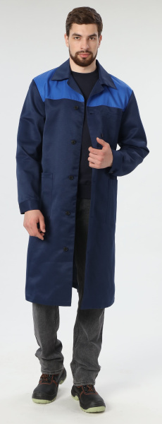 Халат ЛИГОР (т.синий/васильковый)