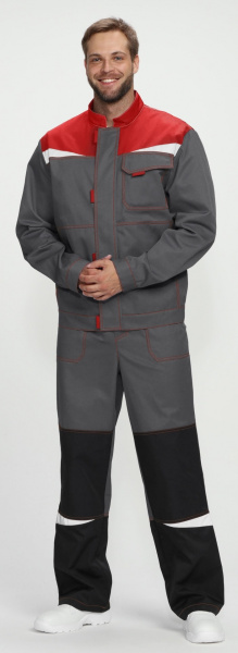Костюм СТРОЙ-2 CH с ПК (т.серый/красный/черный)