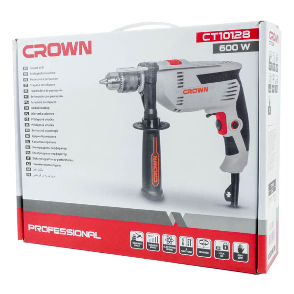 Дрель ударная CROWN CT10128 600Вт