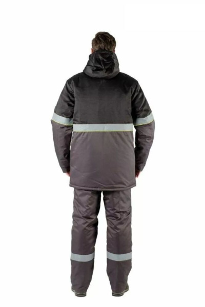 Костюм СЕВЕРНАЯ ШИРОТА зимний с БР (серый/черный)