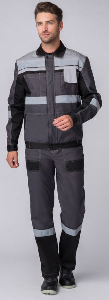 Костюм ВИВАТ-2 ПРЕМИУМ IMP с ПК (т.серый/черный/св.серый)