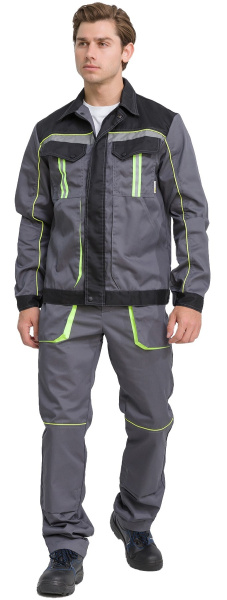 Костюм RONTA KS806 с БР (т.серый/черный/лайм)