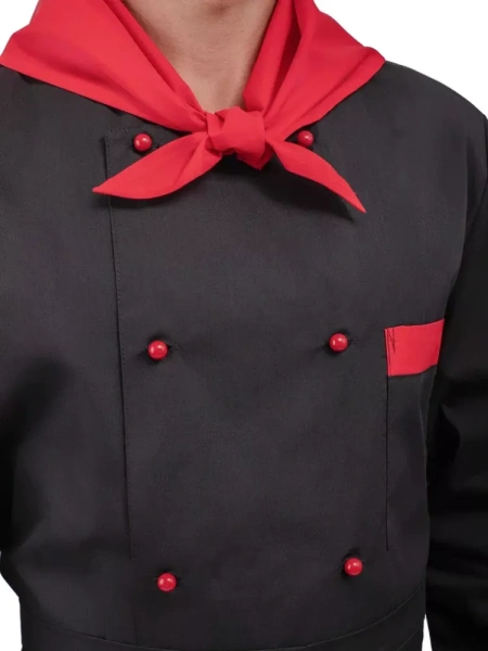 Костюм повара ДУГЛАС 5 элементов (черный/красный)