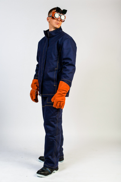 Костюм сварщика ВОЛАТ с БР утепленный 1 класс (синий)