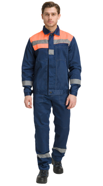 Костюм RONTA KS812 с ПК (т.синий/оранжевый)