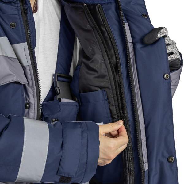 Костюм ФРЕЙЗЕР с ПК утепленный (т.синий/серый)