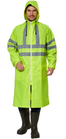 Плащ влагозащитный EXTRA сигнальный с СОП ПВХ (желтый)