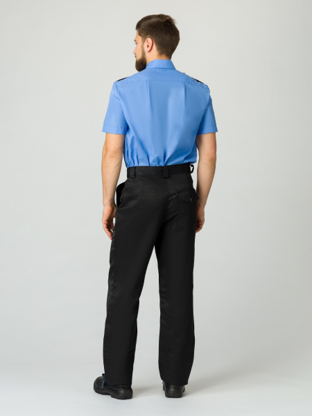 Рубашка охранника с коротким рукавом (ярко-голубой)