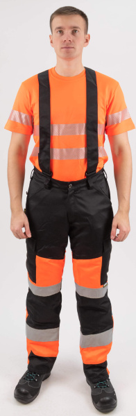 Зимние сигнальные брюки на подтяжках Dimex 6022