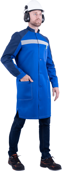 Халат РОУД (василек/т.синий)