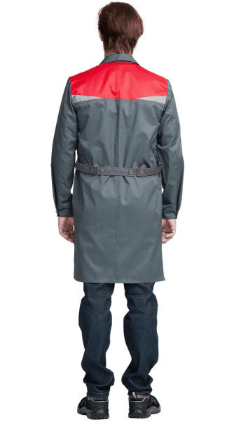 Халат RONTA HL541 (т.серый/красный)