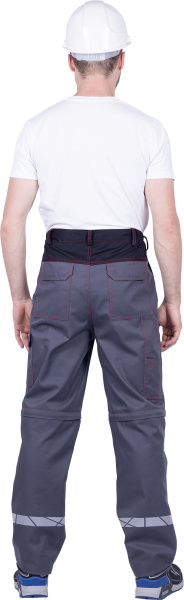 Брюки ХАЙ-ТЕК SAFETY (серый/чёрный/красный)