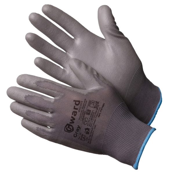 Перчатки GRAY нейлоновые с полиуретановым покрытием (серый)