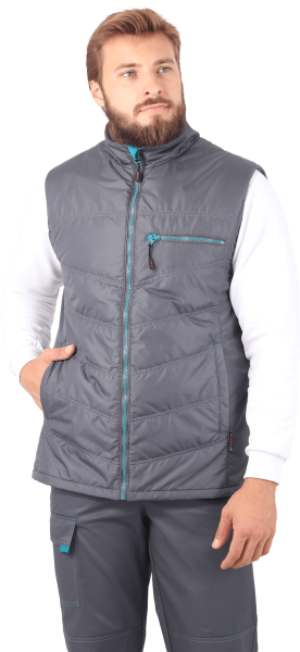 Жилет ГАЛАКТИКА зимний (серый/бирюза)