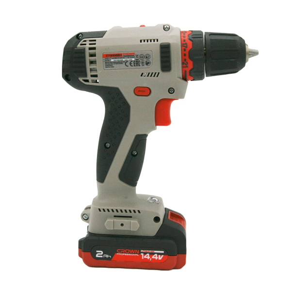 Аккумуляторный шуруповерт CROWN CT21082H-2 BMC 14,4В Li-ion 2х2,0Ач 380/1250об/мин