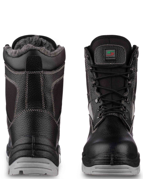 Ботинки СТРОИТЕЛЬ ПУ/ТПУ иск. мех с МП (черный)