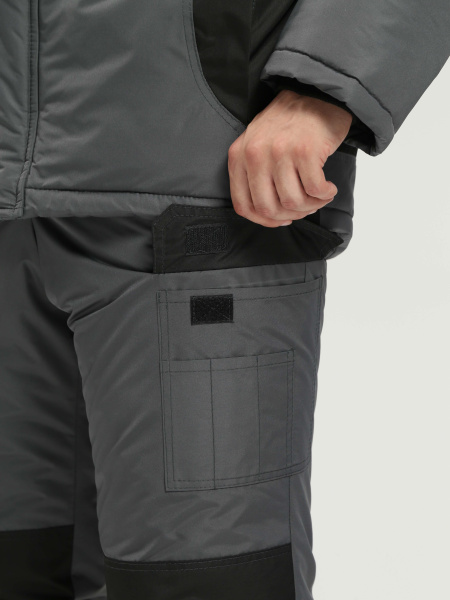 Костюм ВЕКТРОН-2 СОП зимний с ПК (т.серый/черный)