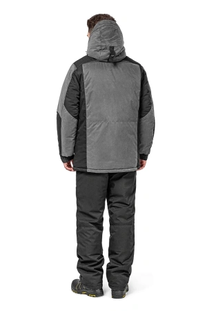 Куртка ЕНИСЕЙ зимняя с фольгированной подкладкой (серый/черный)