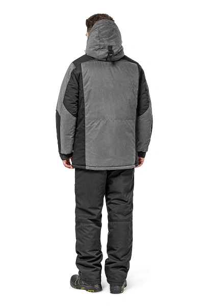 Куртка ЕНИСЕЙ зимняя с фольгированной подкладкой (серый/черный)