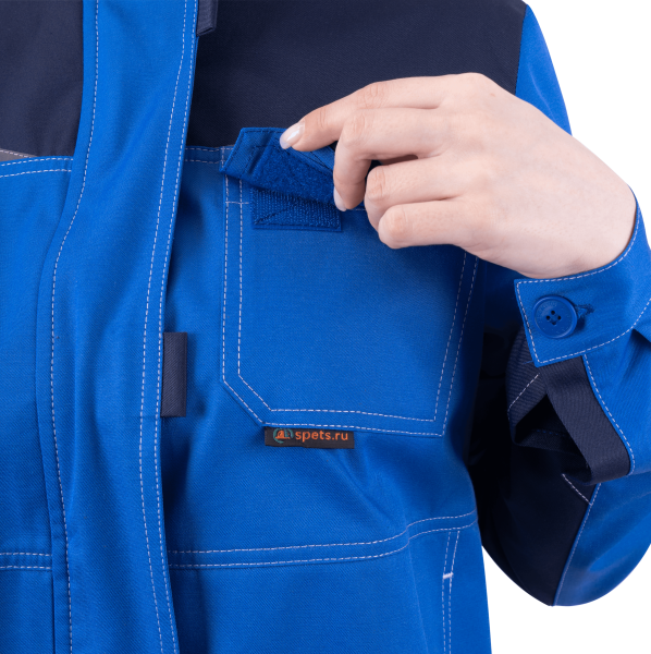 Костюм КМ-10 ЛЮКС жен. летний с БР (василек/т.синий)