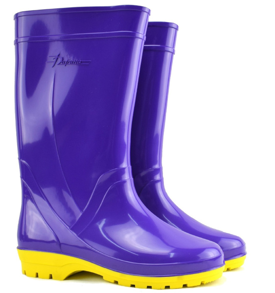 Сапоги ПВХ Д18 ЭДЕЛЬВЕЙС ДАРИНА женские (фиолетовый/желтый)