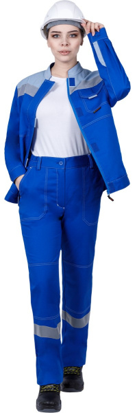 Костюм РАЦИОНАЛИЗАТОР женский с БР (василёк/серый)