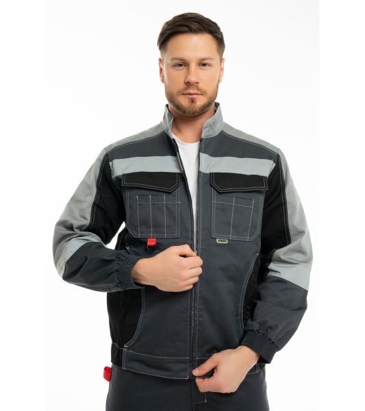 Костюм ФОРМУЛА КОТТОН ФБ1 с БР (т.серый/св.серый/чёрный)