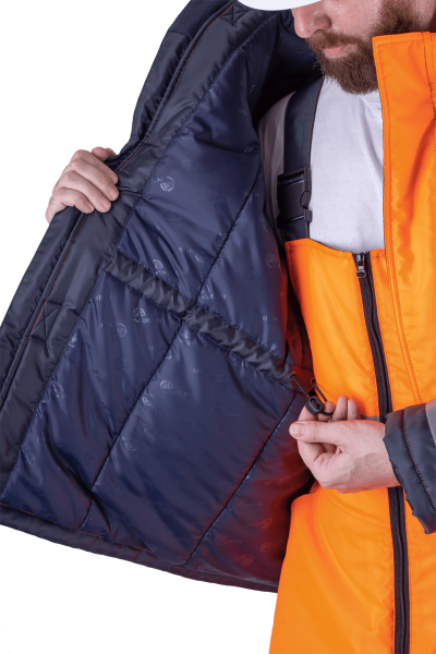 Костюм БРАЙТ зимний с ПК (оранжевый/синий)