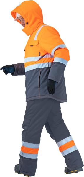 Костюм РЕФЛЕКТ-2 зимний I-III клим.пояс с ПК (оранжевый/серый)