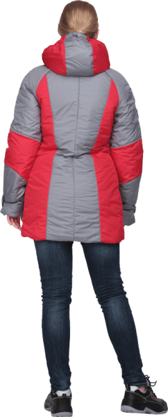 Куртка ВИРАЖ зимняя женская (серый/красный)