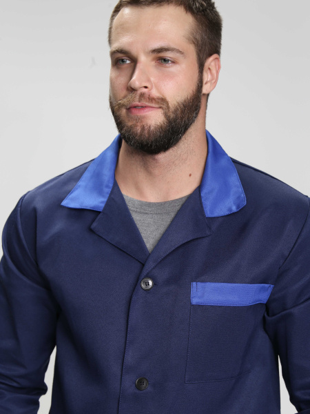 Халат ТЕХНОЛОГ (т.синий/васильковый)