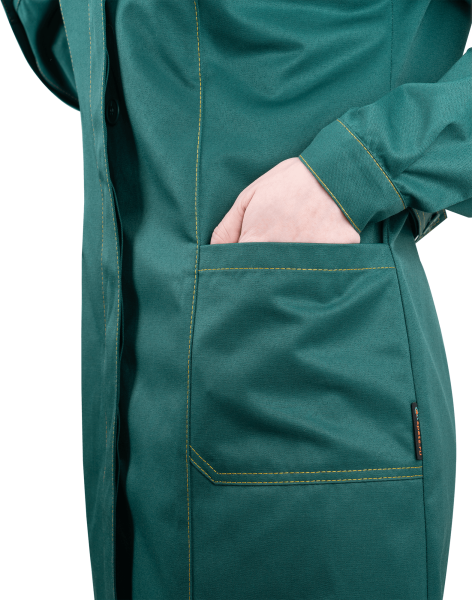 Халат КМ-10 ЛЮКС женский (зеленый/желтый)