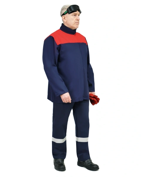 Костюм сварщика ОНИКС СОП 1 кл.защиты с БР (т.синий/красный)