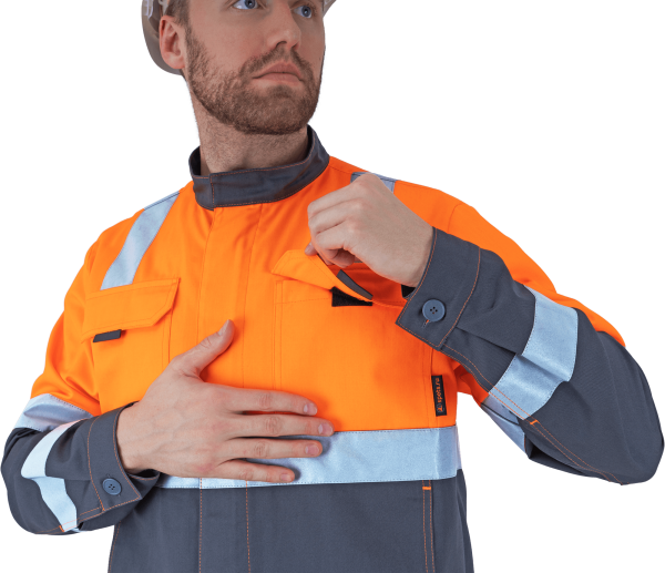 Костюм РЕФЛЕКТ-2 сигнальный с ПК (оранжевый/серый)