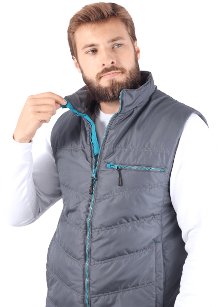 Жилет ГАЛАКТИКА зимний (серый/бирюза)