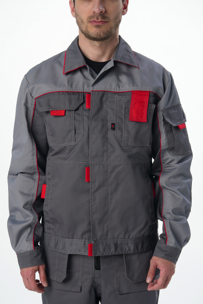 Костюм СОЮЗ-ПРОФЕССИОНАЛ-2 IMP с ПК (серый/св.серый/красный)