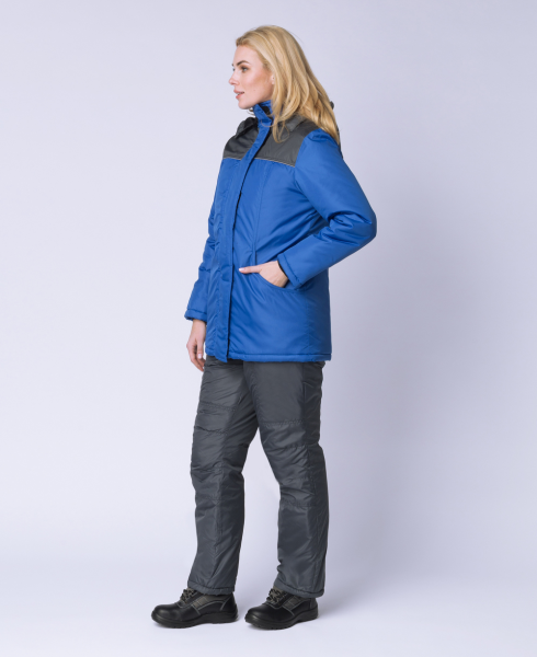 Куртка САКРИН зимняя женская (васильковый/т.серый)